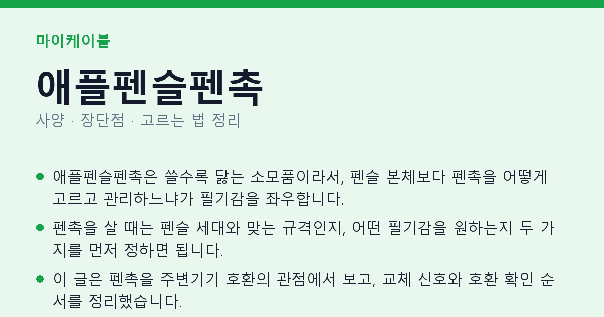 애플펜슬펜촉 사양과 장단점 요약